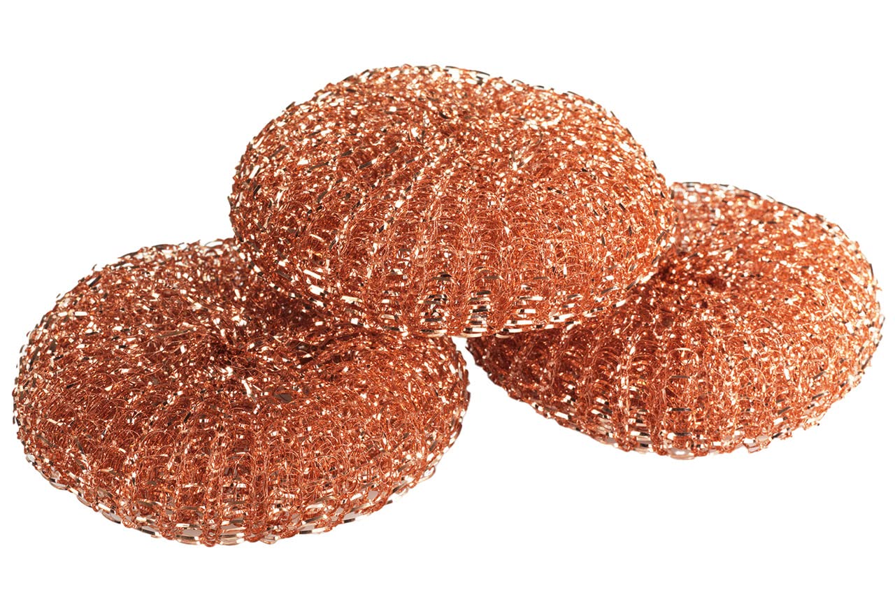 Maximex 87643500 Copper scouring Pads-Set of 3, 9 x 9 x 2.2 cm