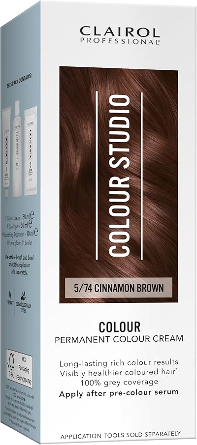 Clairol Colour Studio Permanent Colour Cream Cinnamon Brown 5/74 50ml