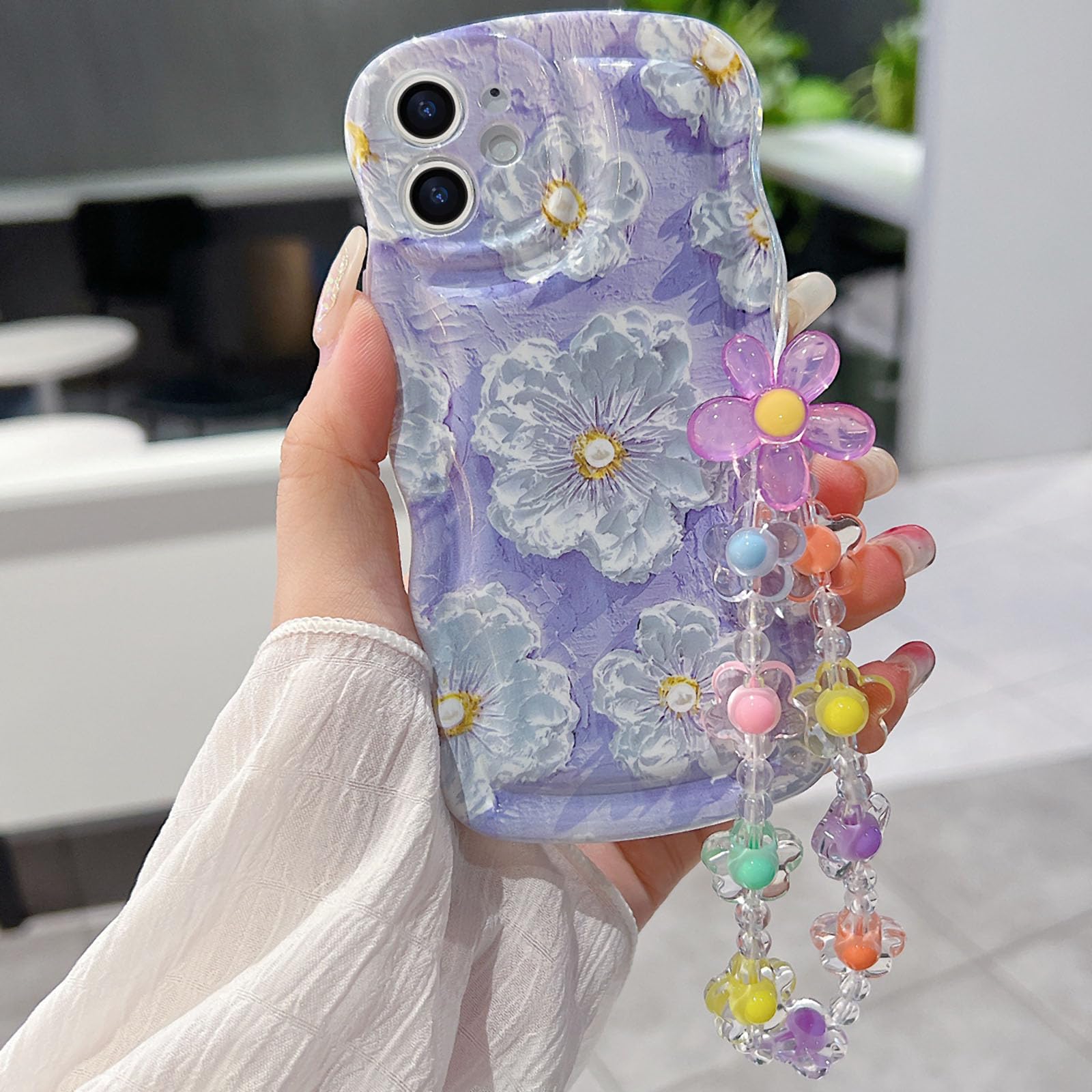 for iPhone 12 Mini Curly Wavy Case, Cute Colorful