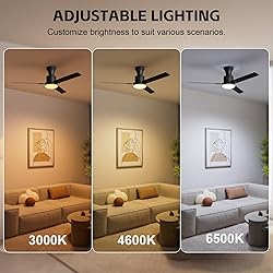 52 Inch Ceiling Fan with Remote & APP Control, LED