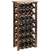 Everous Wine Rack Wood Floor Standing 28 Bottles - 7 Tier Wooden Wine Holder Storage Organizer for Kitchen, Pantry, Wine Cellar, Bar - Freestanding Display Rack Natural Acacia - Sustainable Home Decor