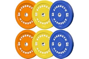 Rendpas Color Olympic Bumper Plates - Elastic and Tough Rubber Weights Plate with Metal Insert, 2-Inch Universal Fit, Ideal for Strength Training and Fitness Workouts