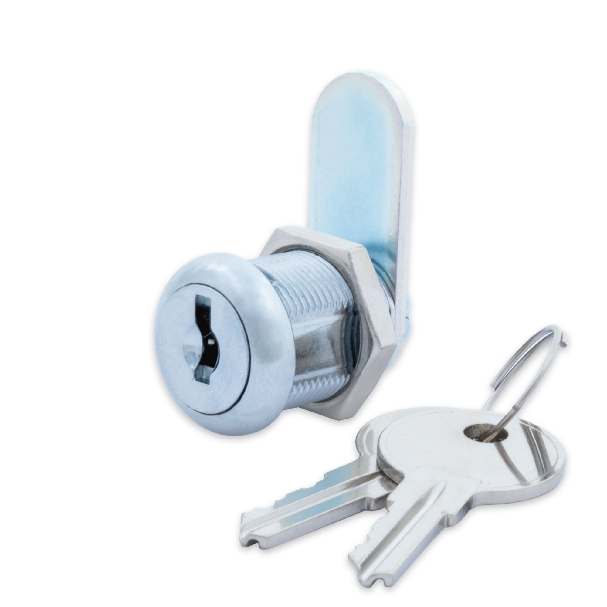 FJM Security 8500A-KD Disc Tumbler Cam Lock with 5/8" Cylinder and Chrome Finish, Keyed Different -