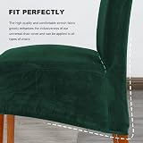 CMAKER Velvet Dining Chair Covers Stretch Slipcover Dark Green XL 6Pcs view 7