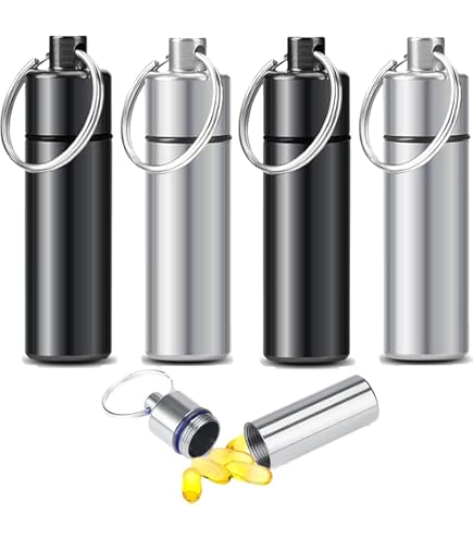 Amazon.com: Small Pill Box Waterproof Keychain Pill Holder