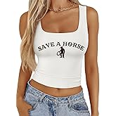 Country Concert Crop Tank Tops for Women Western Cowgirl Outfits Cami Cowboy Graphic Crop Top