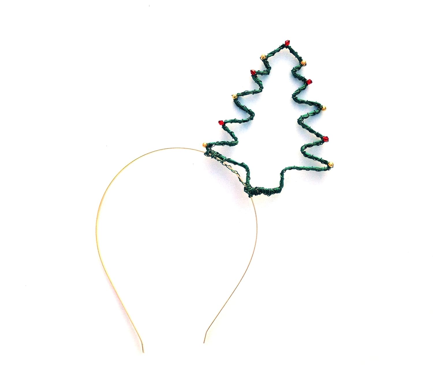 Festive Green Wire Christmas Tree Headband Amazon.co.uk Handmade