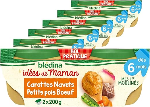 Bledina Idees De Maman Repas Bebe Des 6 Mois Carottes Navets Petits Pois Bœuf 12x0g Amazon Fr Epicerie