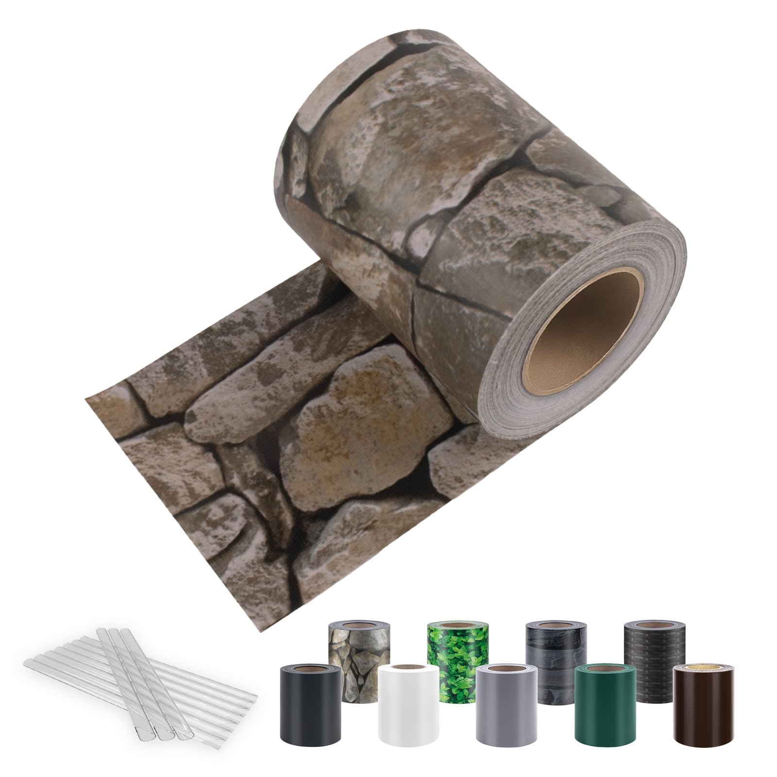 Sunnyalxx PVC Garden Privacy Screen, Garden Fence Stripe, 0.19 x 35 m Roll Opaque,Weatherproof,UV Resistant Sunscreen Cover,Stone