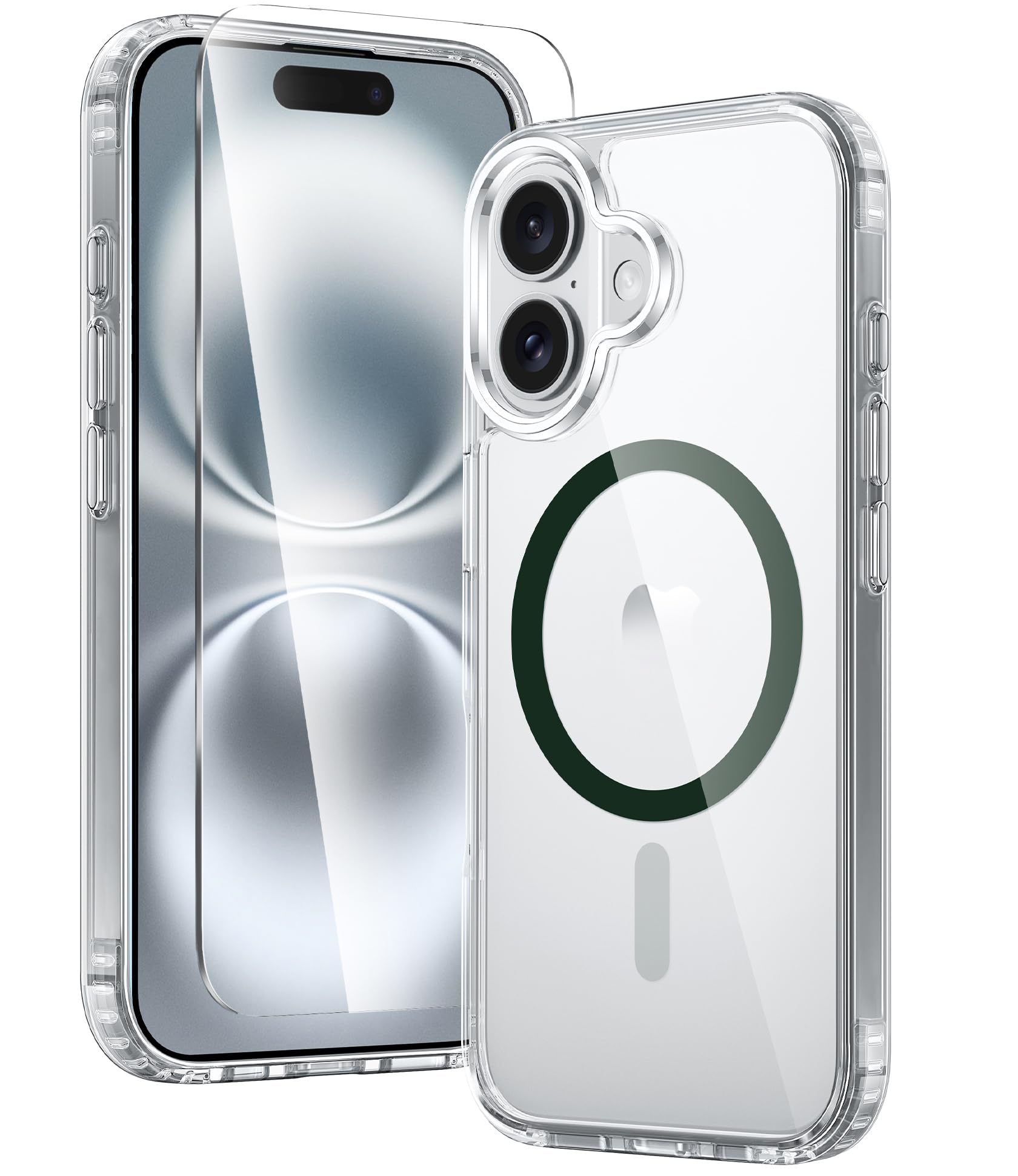 FNTCASE for iPhone 16 Plus Case: Clear Case