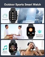 LLKBOHA Smartwatch Bluetooth Call 1.85" Fitness Watch 24 Sports IP68 view 5
