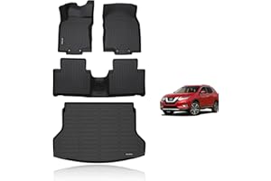 KELCSEECS Floor Mats & Cargo Liner for 2014 2015 2016 2017 2018 2019 2020 Nissan Rogue (Not Fit Sport) Car Mats Cargo Mat Trunk Mat All Weather Rogue Floor Mats Trunk Liner Black