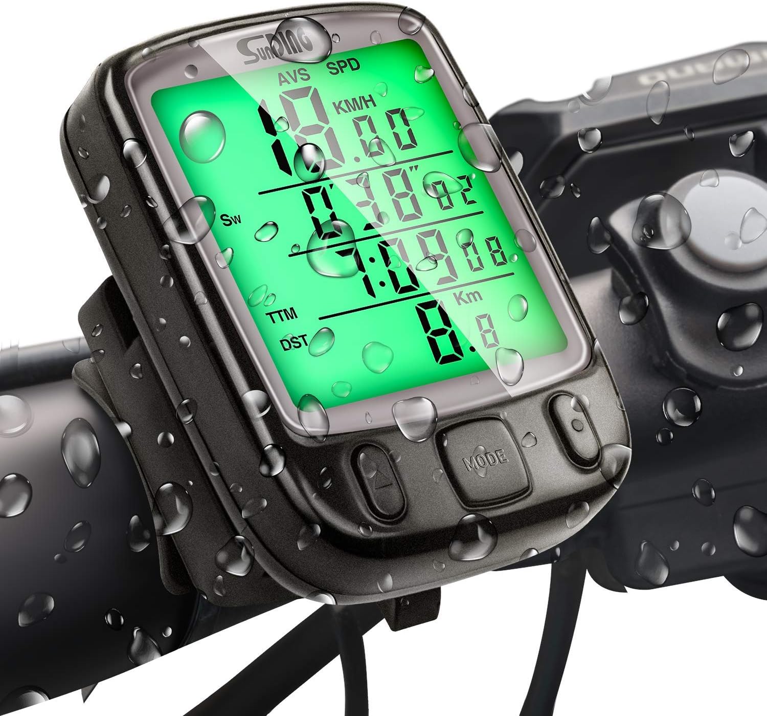 SPGOOD Ordinateur de vélo sans fil 21 fonctions étanche IP54