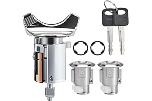 YIKESAI Door Lock Cylinder & Ignition Switch w/Keys Compatible with 1990-1995 Ford F150 F250 F350 E150 E250 E350 Bronco Ranger Mercury Grand Marquis