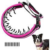 Martingale No Pull Dog Collar for Large Medium Small Dogs, Heavy Duty Nylon Adjustable Reflective Anti Pull Slip Collar with Buckle for Training Walking Hunting M Hot Pink