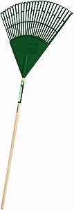 Truper 989516 Tru Tough 48 Plastic Leaf Rake, 22-Inch Head, Wood Handle