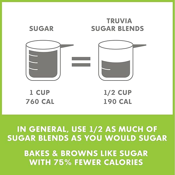 TRUVIA CANE SUGAR BLEND, MIX OF NATURAL STEVIA SWEETENER AND CANE SUGAR, 24 OZ BAG