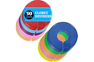 ERA ACCENTS Set of 30 Color Closet Dividers for Hanging Clothes – Clothing Rack Dividers for Organization