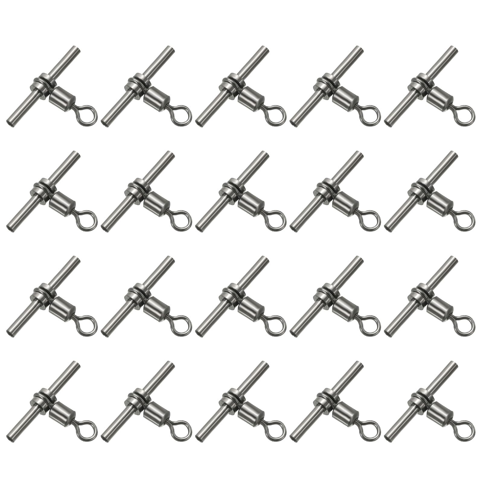 PATIKIL 88Lbs Fishing Swivels, 20 Pack 3-Way T-Shape Brass Swivels Sleeve Fishing Tackle High Strength Cross Line Swivels for Rigs Freshwater Saltwater (3#)