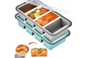 2 Pack Silicone Soup Freezer Containers with Lids, Soup Freezer Mold, Ice Trays for Freezer, Ice Cube Tray for Storing 250mL/