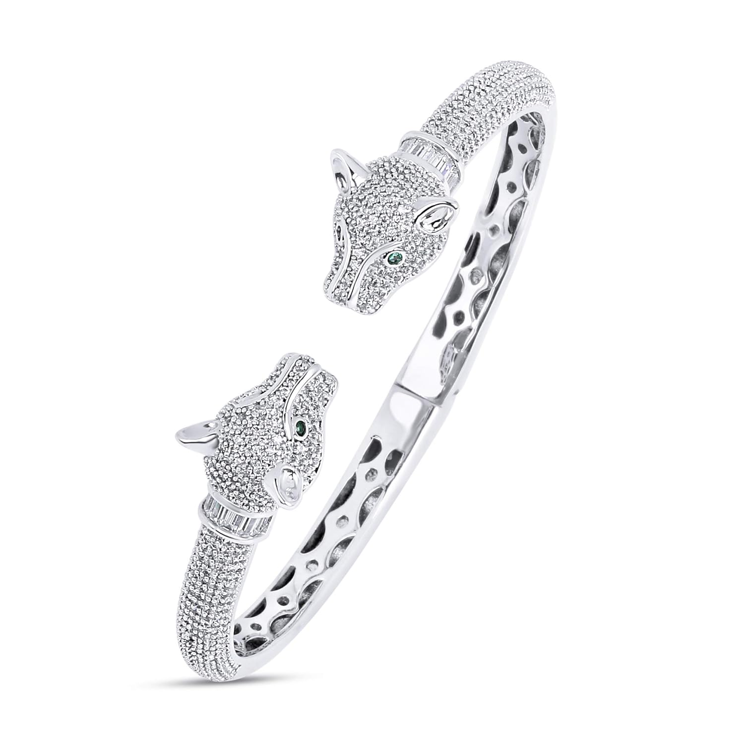 Buy Silver Plaza Line Snake Face Kadaa Bracelet For Women Online At Low Prices In India Amazon Jewellery Store Amazon In