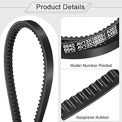 uxcell 4Pcs AX63 EPDM V-Belt, Raw Edge Cogged