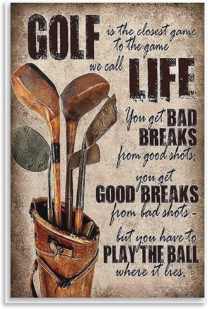 QUANHUA Vintage Art Poster Gift for Golf Lovers Picture Print Canvas Poster Wall Paint Art Posters Decor Modern Home Artworks Gift Idea 16×24inch(40×60cm)
