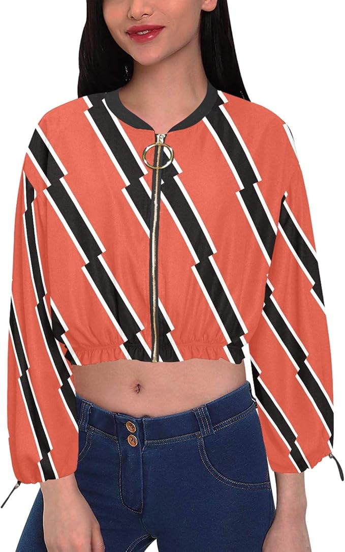 Trinidad and Tobago Flag Zipper Front Women's Chiffon