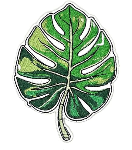 Amazon.com: Monstera Deliciosa Leaf, Plants, Embroidered, Iron-on Patch