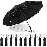 LEIFIDE 10 Pack Collapsible Wedding Umbrellas Bulk Compact Set Windproof Travel Rain Umbrellas Folding and Portable Automatic Open Close for 1-2 People, Men and Women, Guests