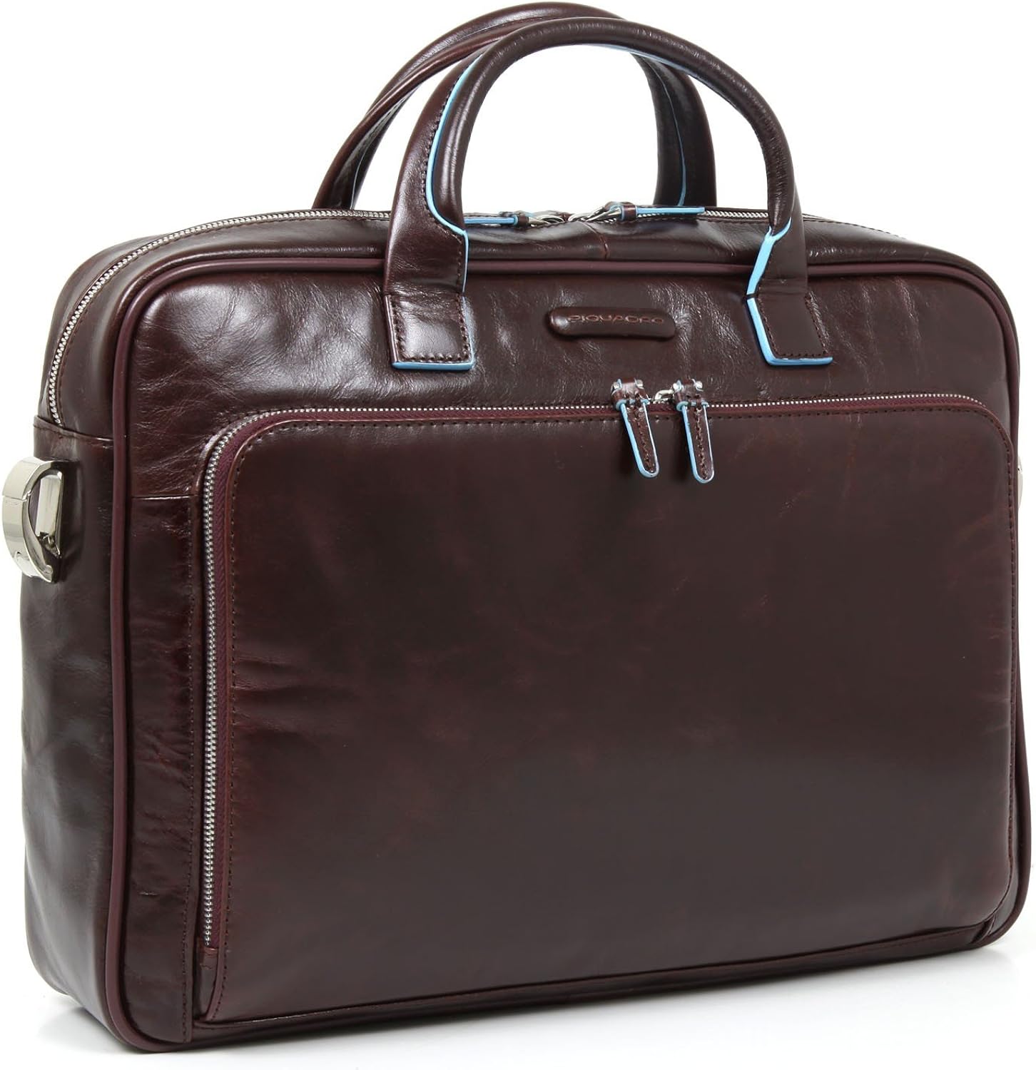 PIQUADRO Leather Portfolio Briefcase Dark Brown BLUE SQUARE