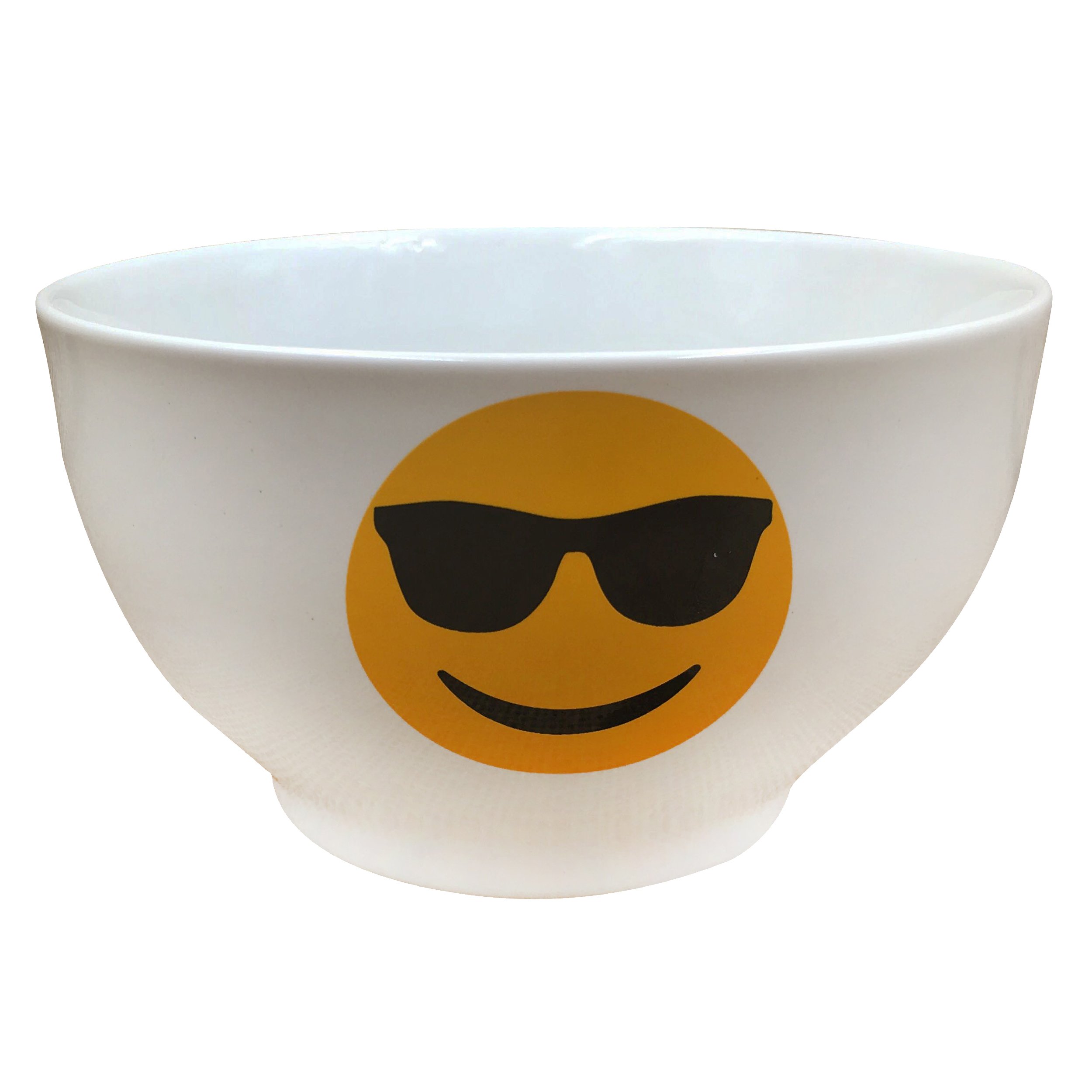 Emoticonworld Emoticon Stoneware Sunglasses Bowl, White, 14 cm