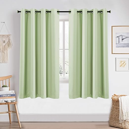 Amazon Com Keqiaosuocai Kids Room Light Green Curtains Window