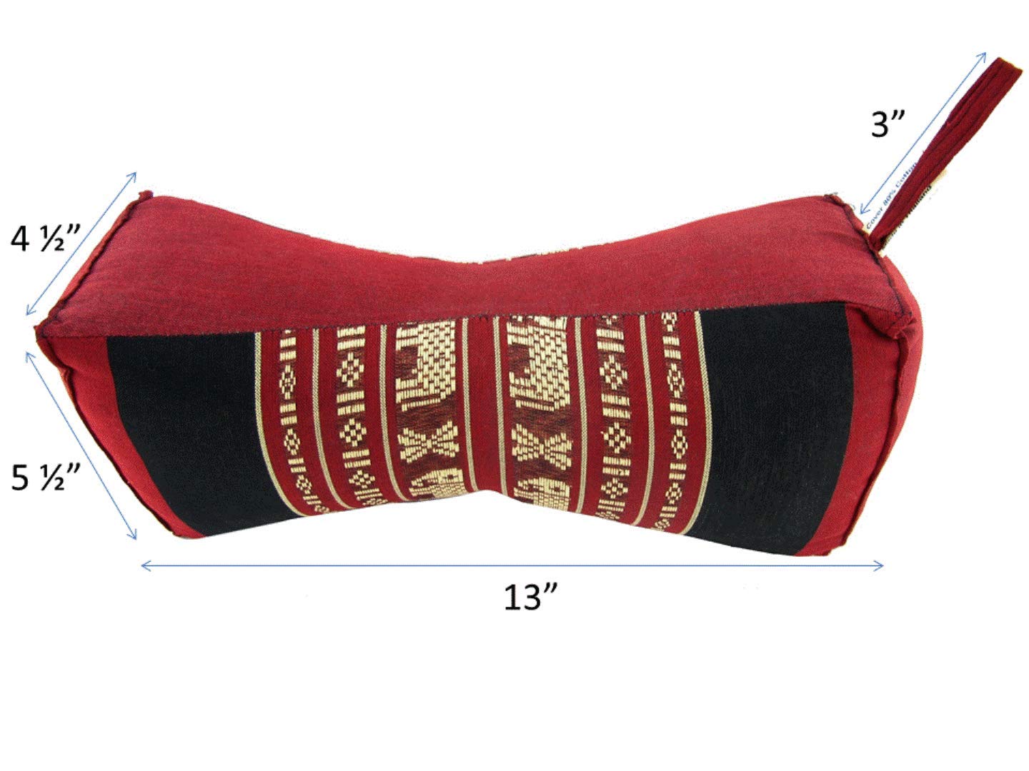 Blue Orchid Yoga Neck Bolster Pillow Support Extra Firm Block, Small Bone Handmade 100% Thai Kapok Fiber Filling, All Natural Stuffing Filled ...