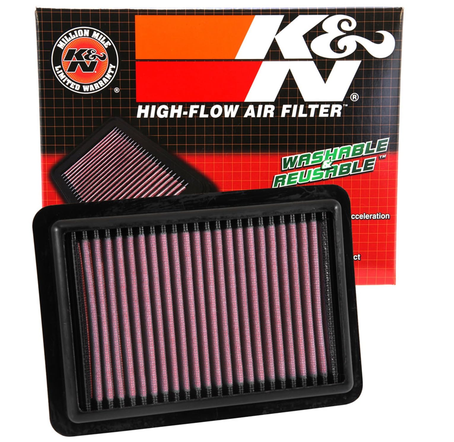 K&N Engine Air Filter: High Performance, Premium, Washable, Panel Filter: 2014-2019 (Fit, HR-V, Jazz, Vezel), 33-5027