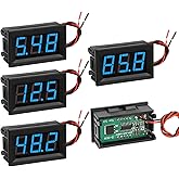 SUNJOYCO DC Volt Meter, DC 5-120V Voltage Meter, Mini Digital Voltmeter, Battery Gauge Voltage Display, Voltage Meter