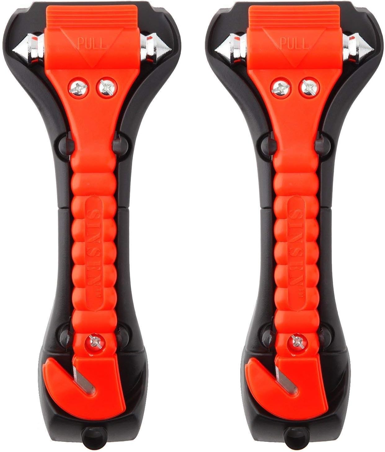 Car Safety Hammer Emergency Escape Tool Auto Car Window Glass Hammer Breaker and Seat Belt Cutter Escape 2-in-1 for Car Safety Hammer With Carbide Tip 2 Pack