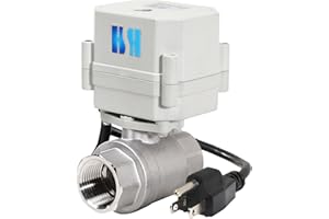 HSH-Flo 3/4" DN20 110-230VAC Normally Closed Stainless Steel 304 NPT Motorized Electrical Ball Valve with U.S. Plug