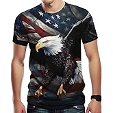 Liohans Vintage American Flag Animal Shirt T-Shirts Gorgeous Eagle Mountains Men Tee Top