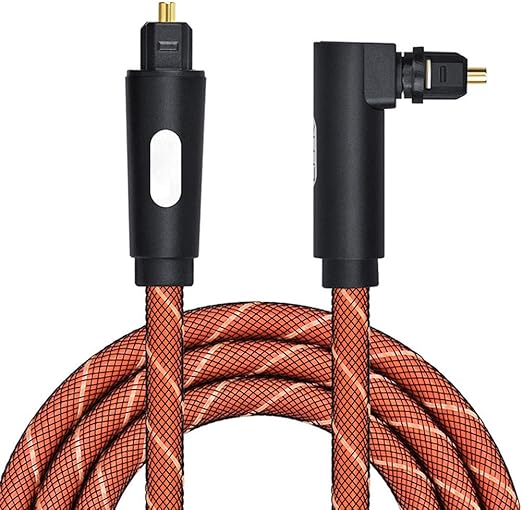 Helmay Câble Audio Optique numérique coudé à 90°, café, 3m Amazon.fr