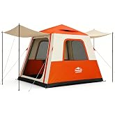 Inflatable Tent for Camping 2-4 Person, Air Tents Easy Set Up, Blow Up Tent House with Awning Pump Waterproof Portable for Adults Outdoor Camping