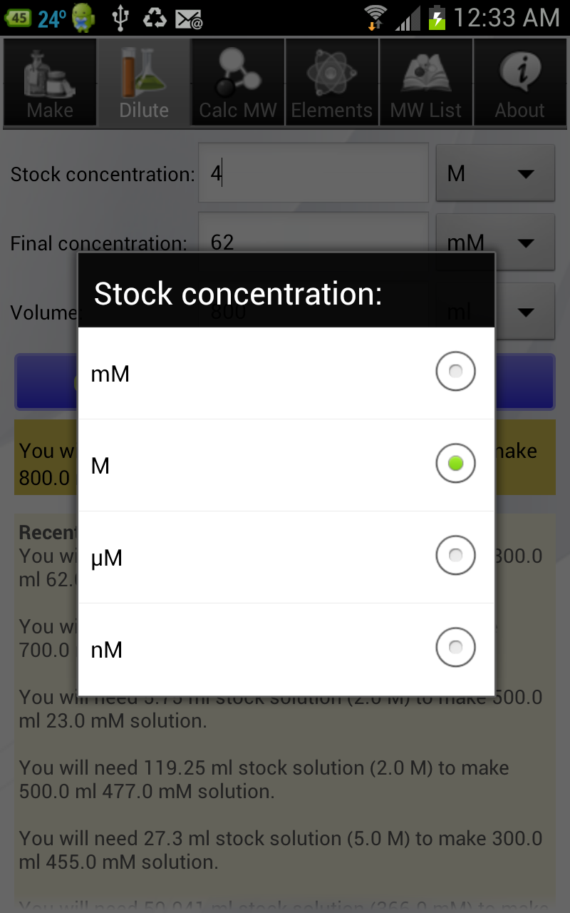 Solution Calculator Pro