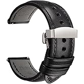 Men's Watch Bands, Italian Full-Grain Leather Watch Strap - Butterfly Clasp | REZERO Handmade Luxury | Quick Release | Veg-Tanned | Oil-Waxed | Sturdy &amp; Wear-Resistant | Men, Women | 19/20/21/22/24mm