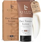 Face Tanner - USA Made with Natural &amp; Organic Ingredients, Streak-Free Tan | Non-Comedogenic &amp; Dermatologist-Tested, Hydrating Lotion with Glycerin &amp; Aloe Vera for Sunless Fake Tan, Vegan &amp; Cruelty-Free