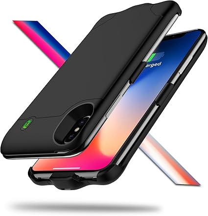 Amazon Iphone X 専用バッテリー 内蔵ケース 大容量 4000mah 一体型 爪型 超軽量 極薄 外付け 保護カバー 落下防止 急速充電用 耐衝撃 ポータブル 拡張バッテリ 携帯充電器 ブラック One Day 家電 カメラ