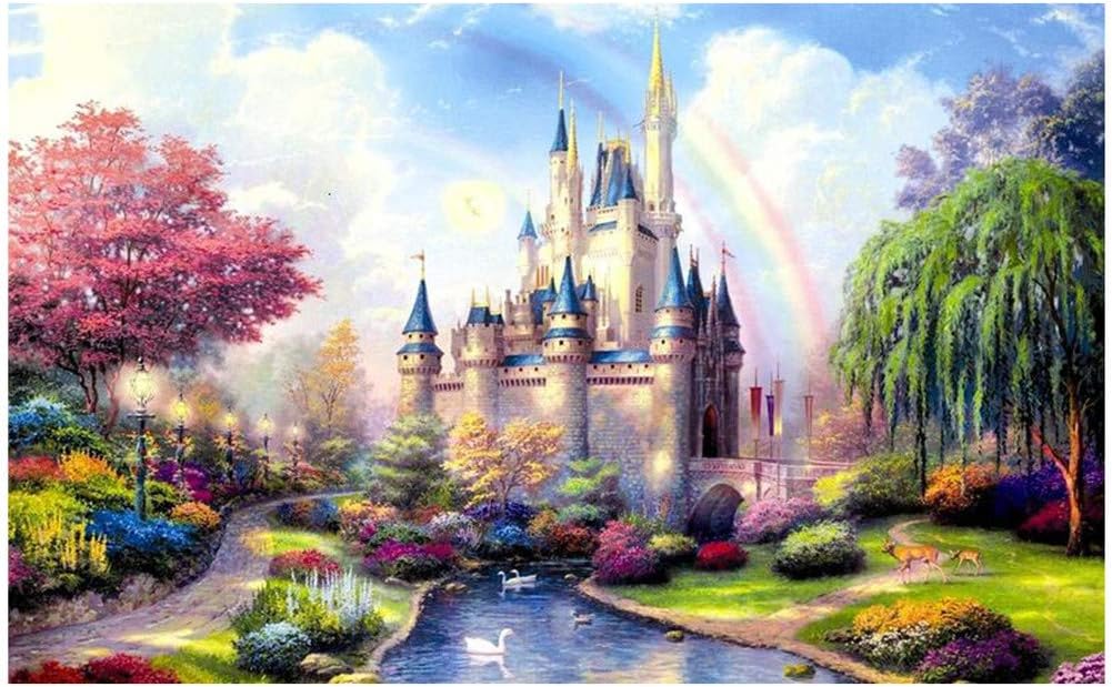 Puzzles for Adults 1000 Piece Large Puzzle, Dreamy Landscape Fantasy Castle Jigsaw Puzzle