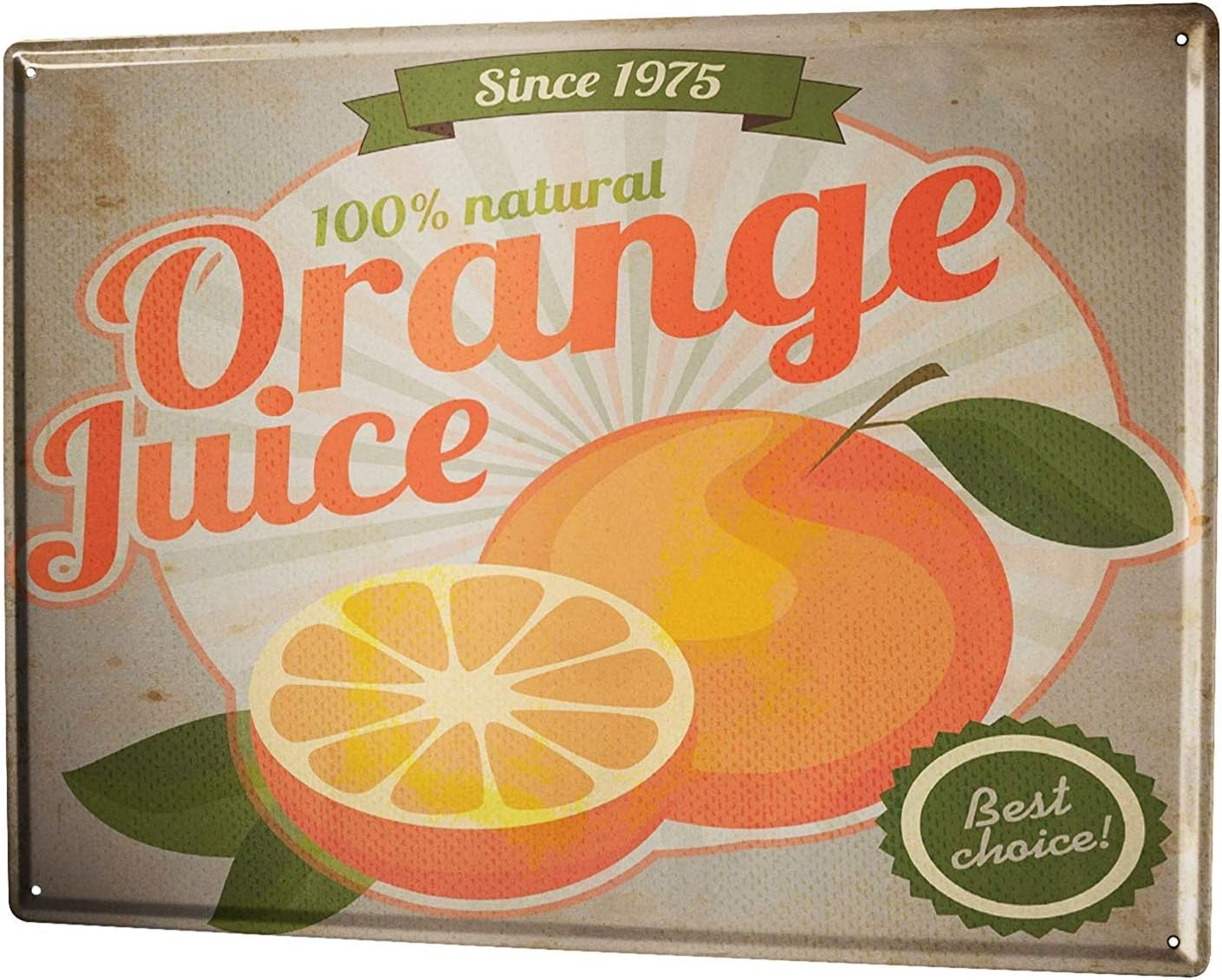 Tin Sign XXL Metal Plate Plaque Kitchen Orange Juice