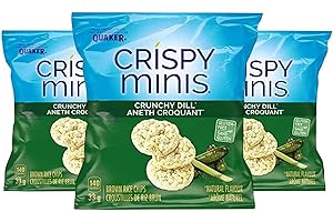 PEPSICO CANADA Quaker Crispy Minis Crunchy Dill Brown Rice Chips, 33g/1.2oz (Pack of 3) Shipped from Canada