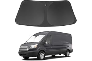 LHFLIVE Windshield Sun Shade Custom Fit Ford Transit 2015-2024 2025 2026 Accessories Foldable Sunshade Front Window Protector Keep Your Car Cool