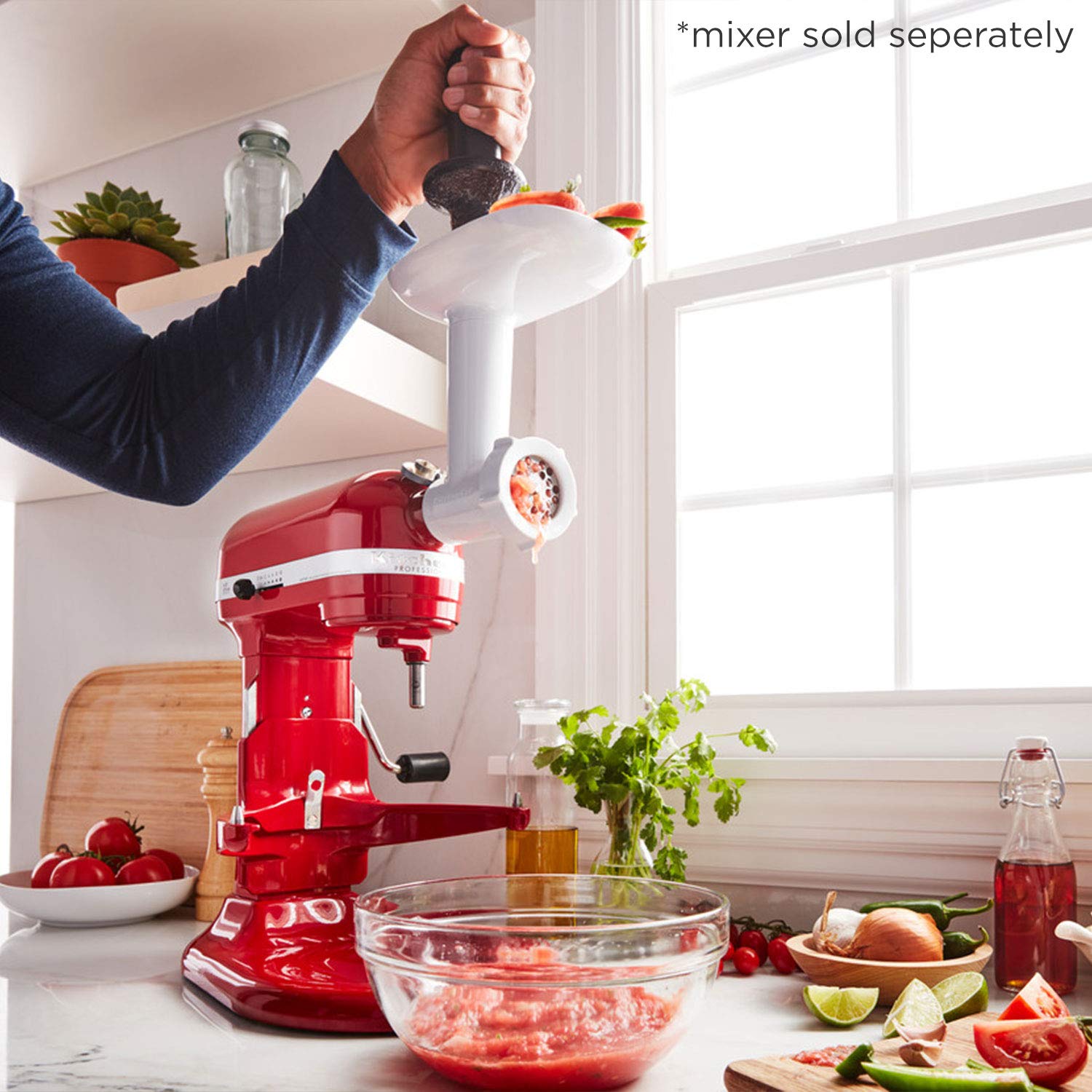 KitchenAid 5FGA Food Grinder, White (Optional Accessory for KitchenAid